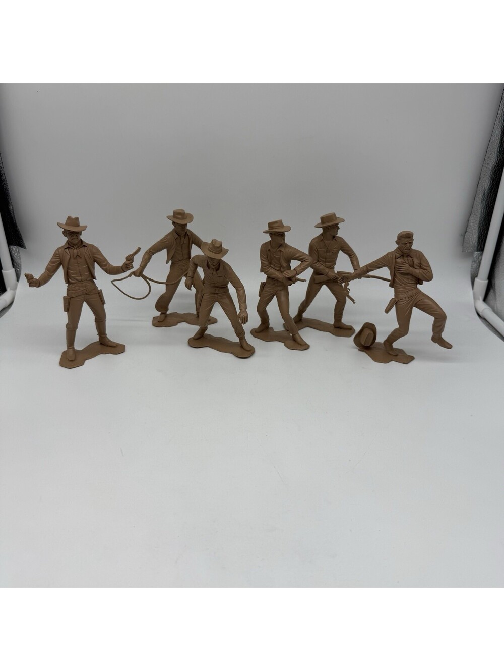 Vintage 1964 Louis Marx & Co. Toys 6in Cowboy Lot - 6 Pieces